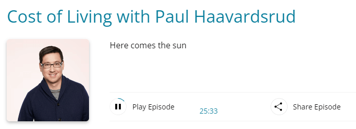 Cost of Living with Paul Haavardsrud om CBC Radio